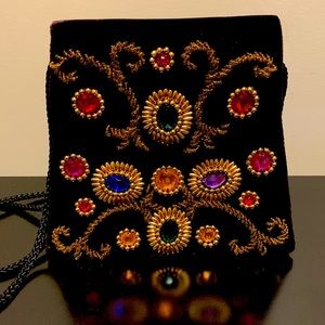 Velvet Jewelled Evening Bag